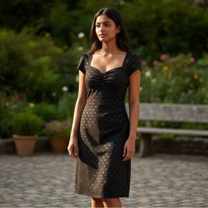 STOP STARING Polka Dot Midi Dress Black 26